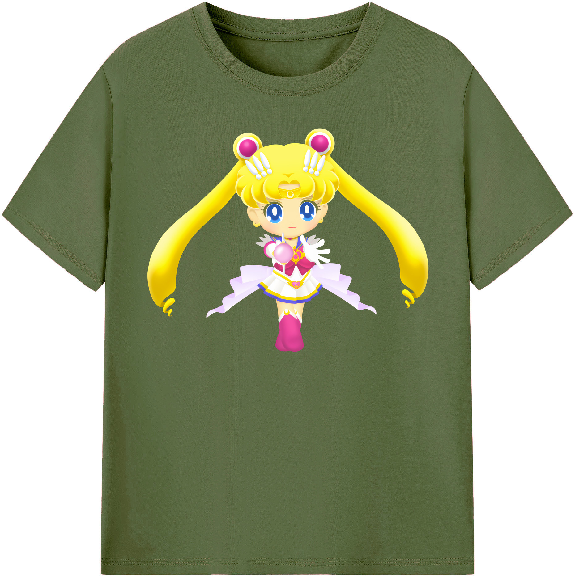 （画像用） 美少女戦士セーラームーン 月野 うさぎ つきの うさぎ Sailor Moon Tsukino Usagi 綿100％半袖Tシャツ（フロントプリント）